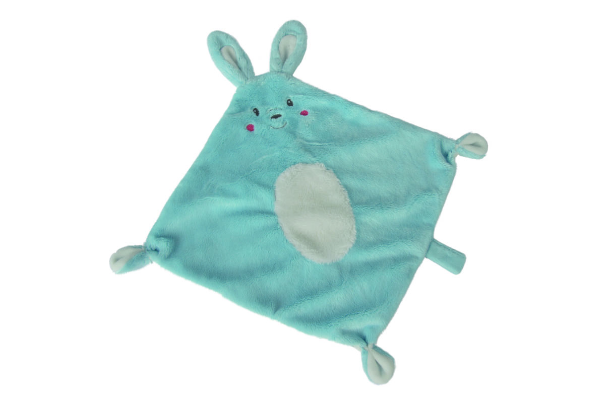  mon ami magique baby comforter blue white rabbit 